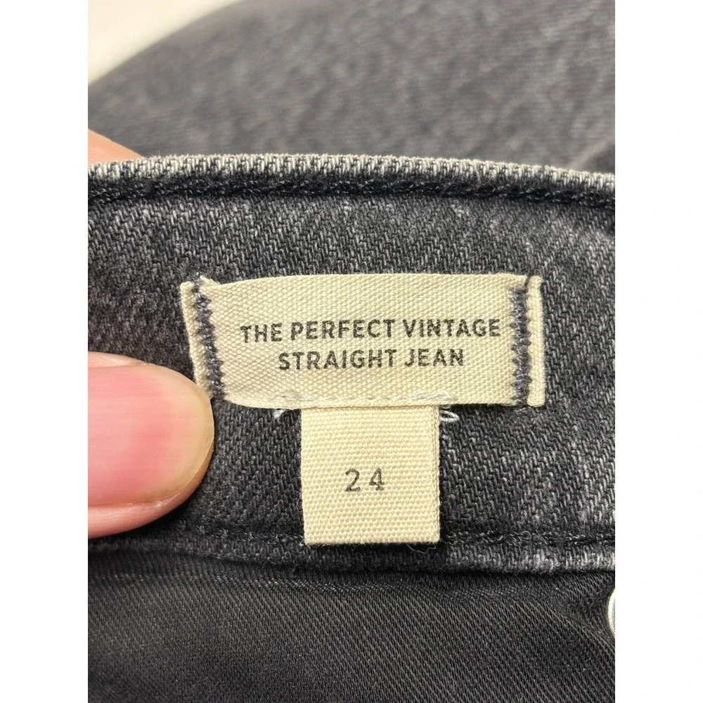 Madewell The Perfect Vintage Straight Jean Faded Black Seam Denim Womens 24X29 - Picture 6 of 14